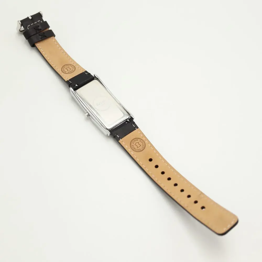 Activa Swiss Black Blue Tall Tank 26mm Unisex Watch Leather Strap w New Battery